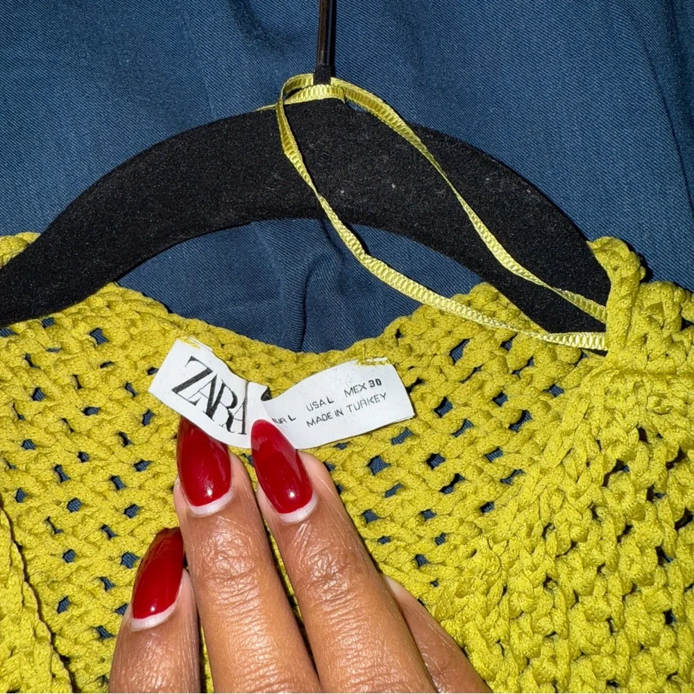 Zara Pistachio Chunky Knit Button-Up Vest - Picture 5 of 6